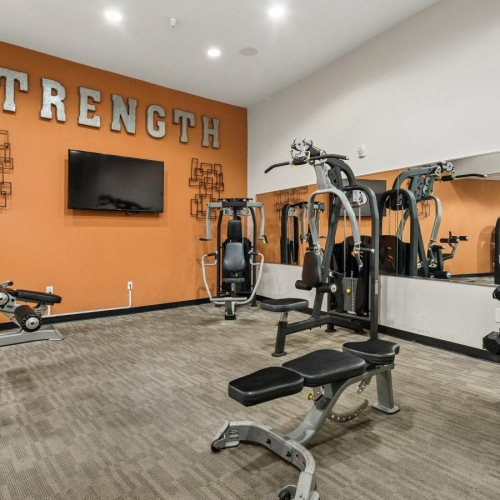 a gym with exercise equipment